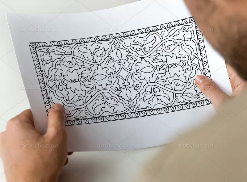 وکتور کتیبه تذهیب مشکی