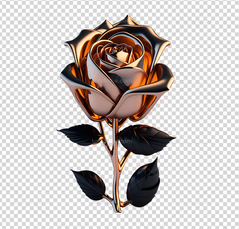 عکس دوربری شده گل فلزی