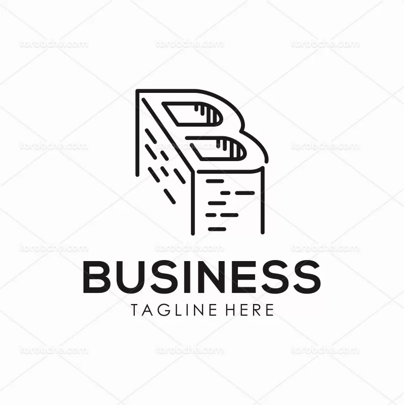 لوگو حرف B سه بعدی