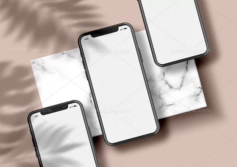 موکاپ تلفن همراه روی سنگ