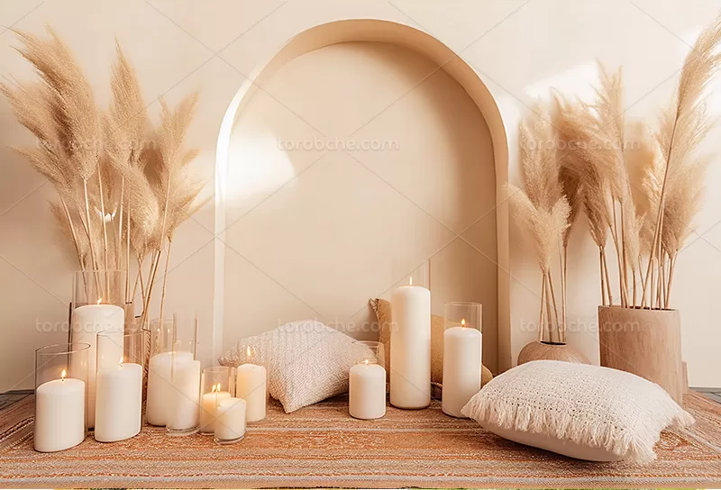 بک دراپ عکاسی با شمع