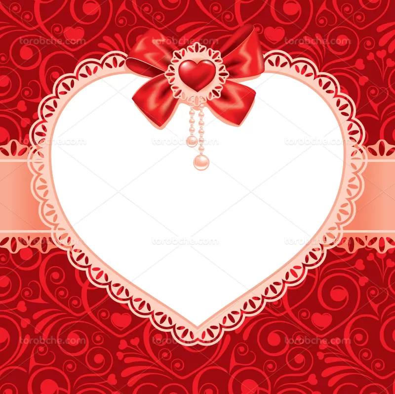 وکتور کادر متنی قلبی
