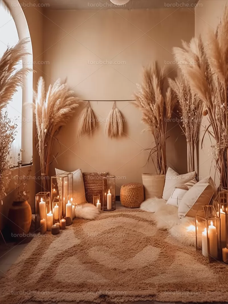 بک دراپ عکاسی با شاخه گندم