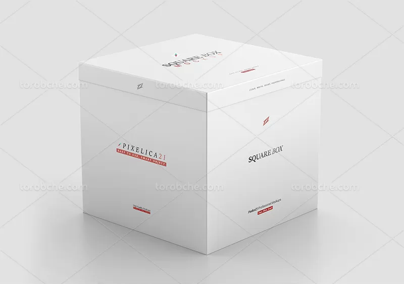 موکاپ جعبه در دار مکعبی لایه باز