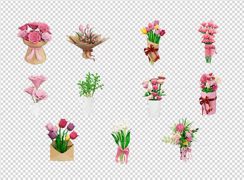 11 آیکون سه بعدی گل