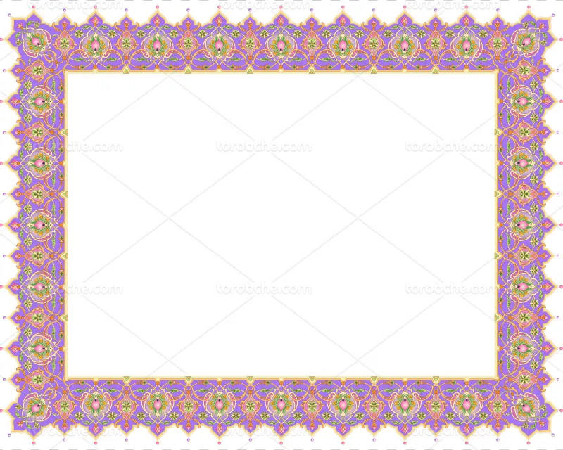 وکتور حاشیه رنگی تذهیب