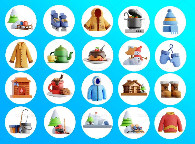 20 آیکون 3 بعدی زمستان