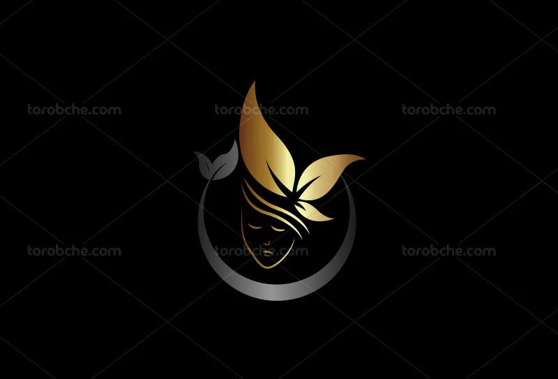 وکتور لوگو آرایشگاه زنان طلایی رایگان