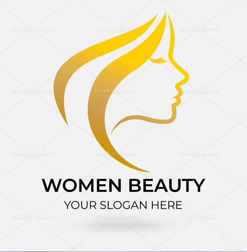 وکتور لوگوی آرایشگاه زنانه طلایی