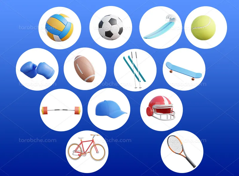 33 آیکون سه بعدی ورزش