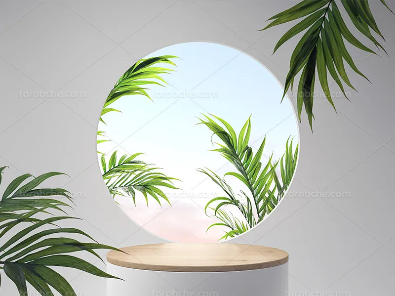بک دراپ عکاسی با برگ سبز