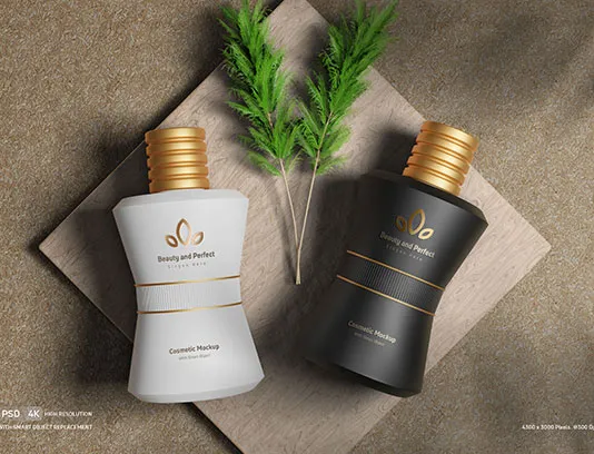 موکاپ لوازم آرایشی از زاویه بالا