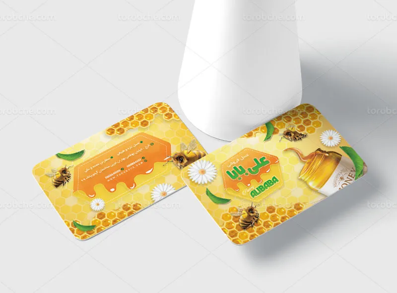 طرح لایه باز کارت ویزیت عسل
