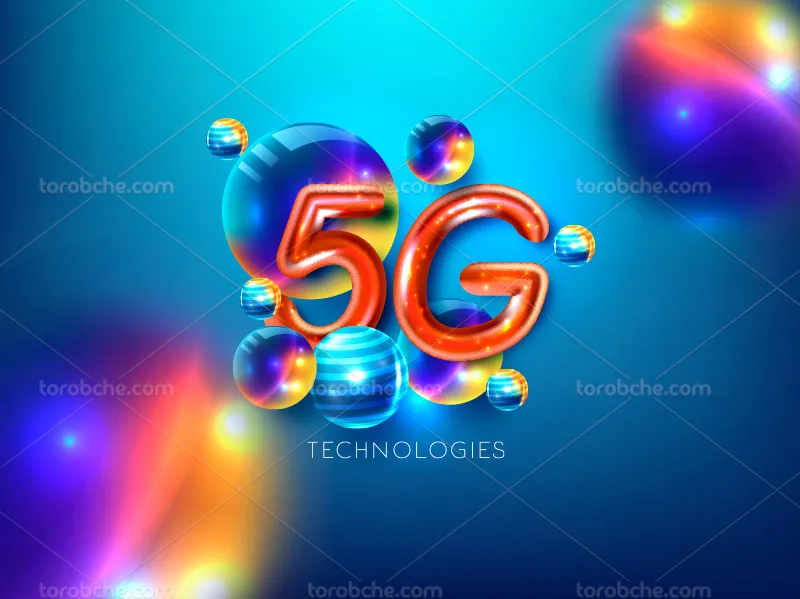 وکتور اینترنت 5G سه بعدی انتزاعی رایگان