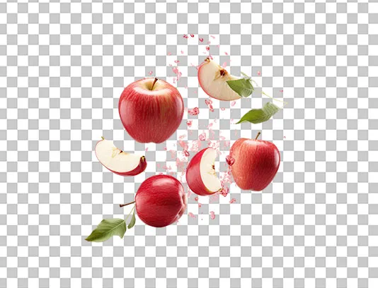 عکس PNG تکه های سیب قرمز