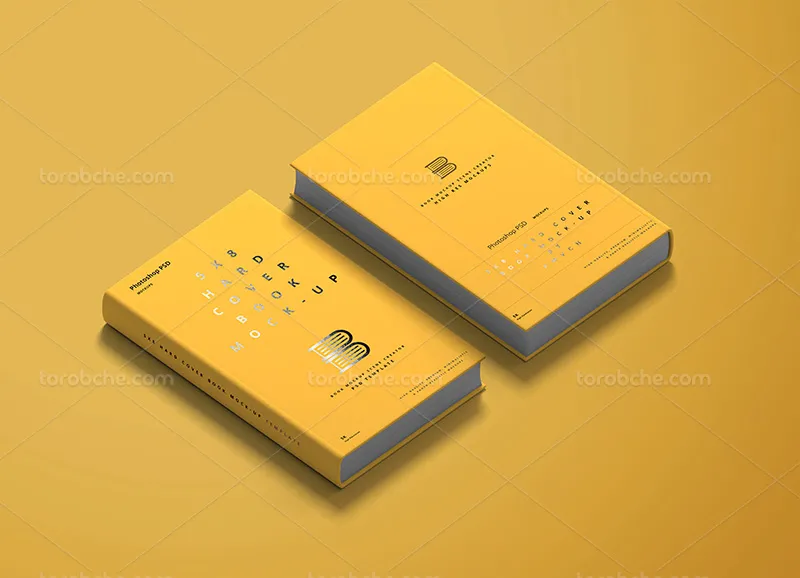 موکاپ PSD جلد کتاب سخت لایه باز