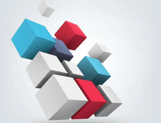 وکتور مکعب های 3D رنگی