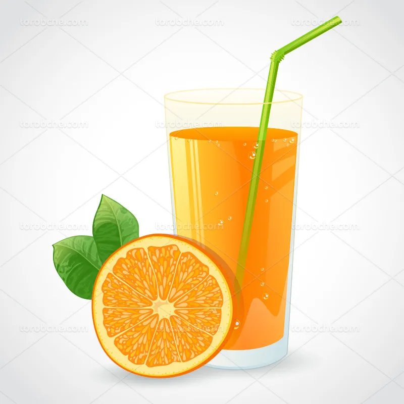 وکتور آب پرتقال تازه و خوشمزه
