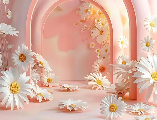 بک دراپ عکاسی با گل بابونه