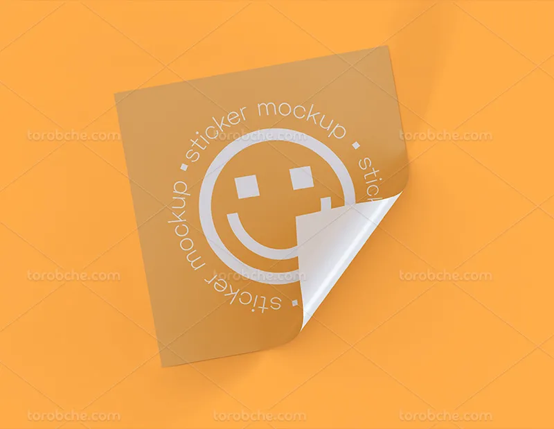موکاپ PSD استیکر
