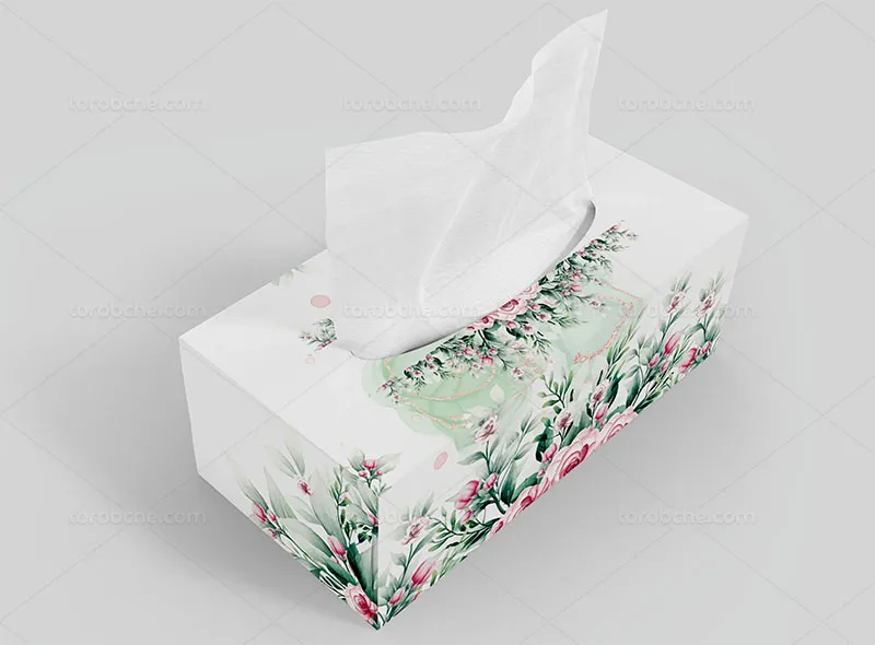 جعبه دستمال کاغذی طرح گلدار