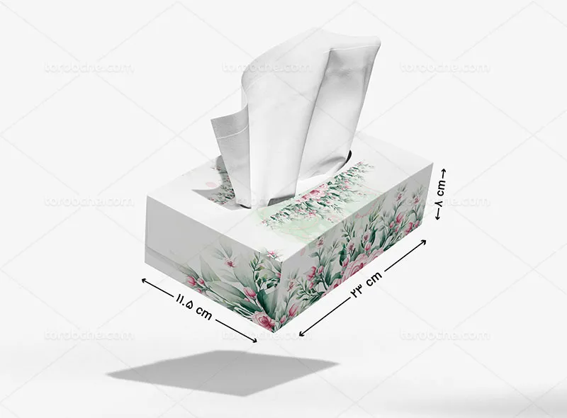 جعبه دستمال کاغذی طرح گلدار