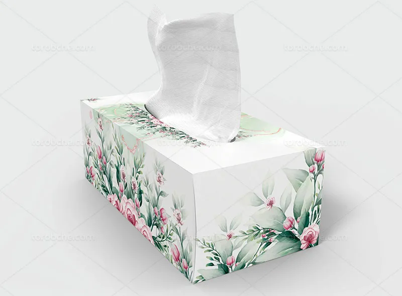 جعبه دستمال کاغذی طرح گلدار