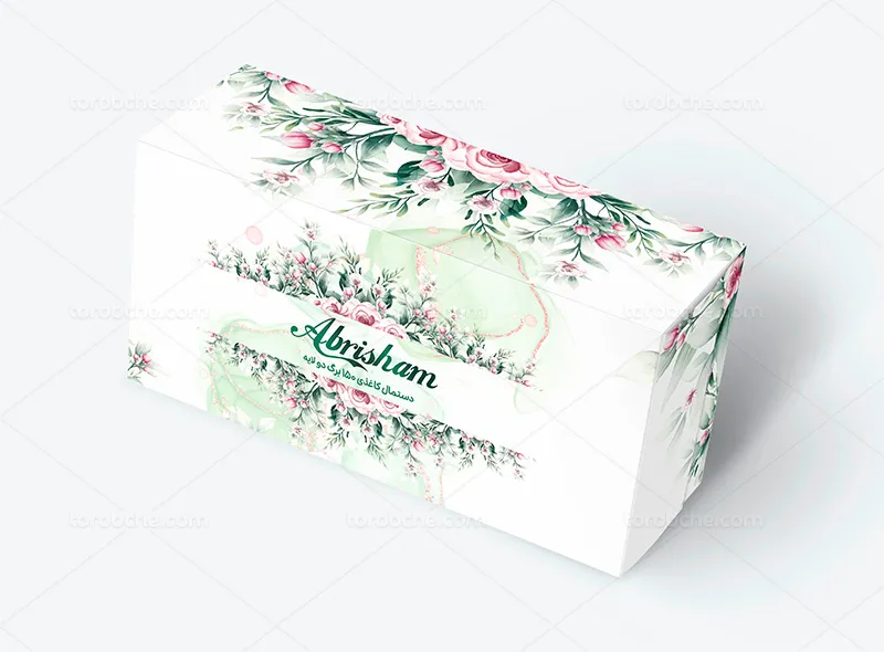 جعبه دستمال کاغذی طرح گلدار