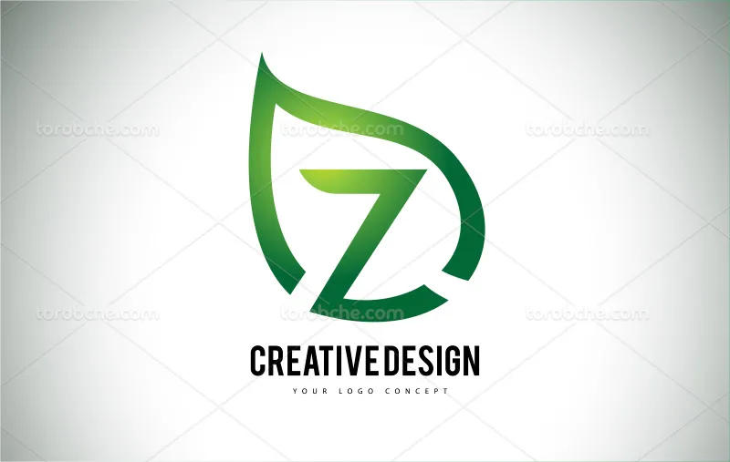 وکتور لوگوی حرف Z سبز رنگ