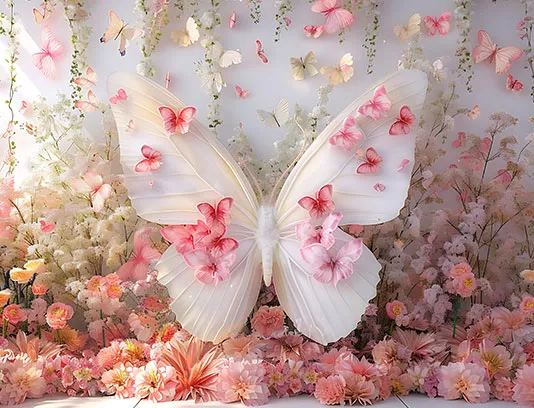بک دراپ عکاسی پروانه و گل