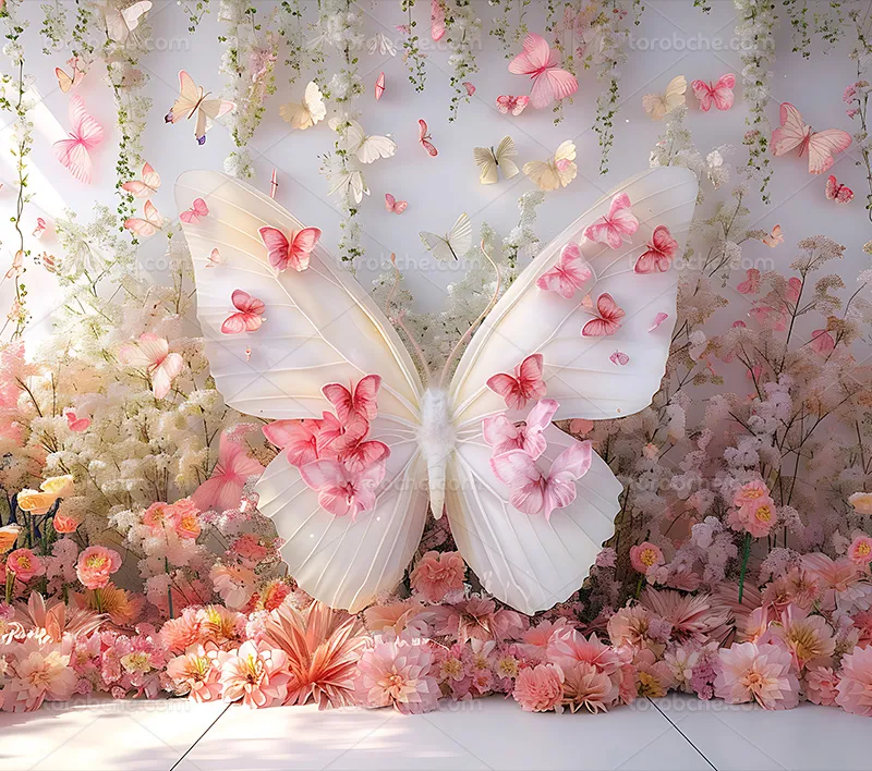 بک دراپ عکاسی پروانه و گل رایگان