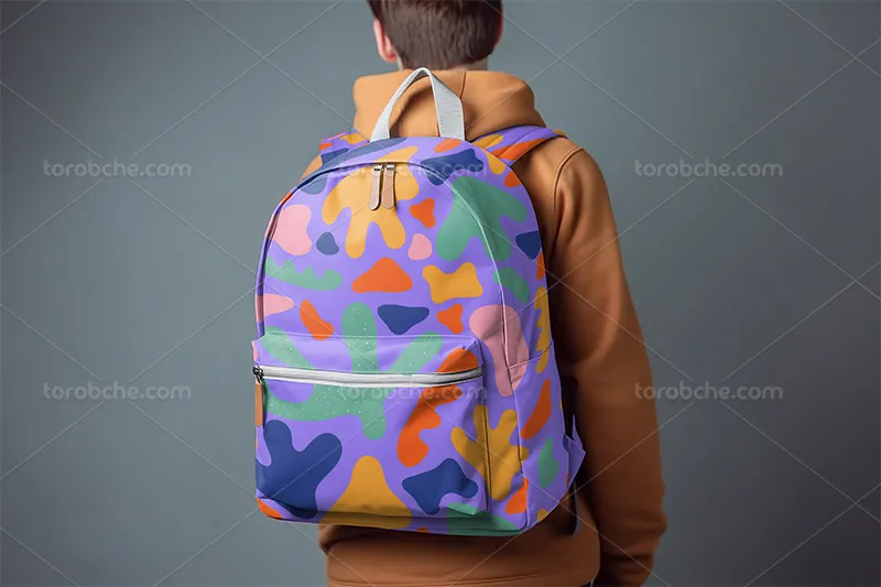موکاپ لایه باز کوله پشتی از زاویه روبرو