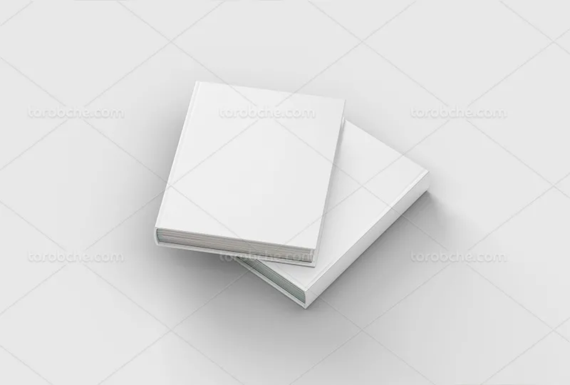 موکاپ PSD کتاب مربع از زاویه بالا