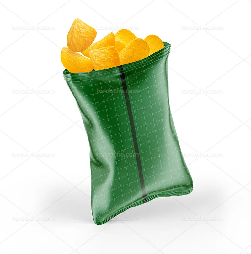 موکاپ بسته بندی فویلی چیپس لایه باز
