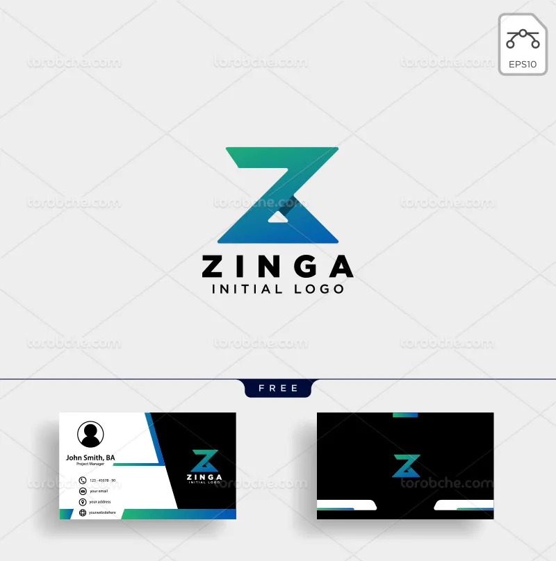 وکتور لوگو حرف Z آبی - گرافیک با طعم تربچه - طرح لایه باز