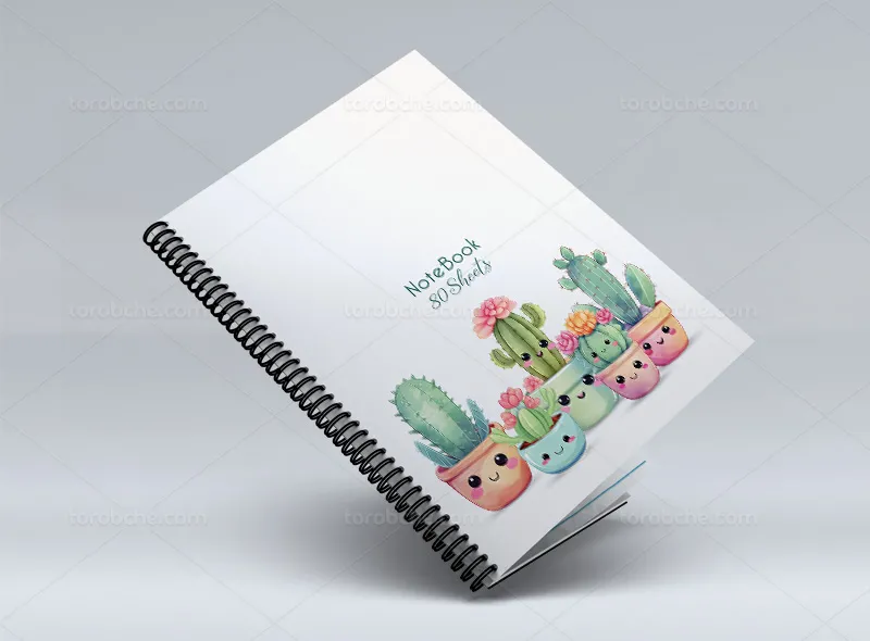 طرح لایه باز جلد دفتر کاکتوسی