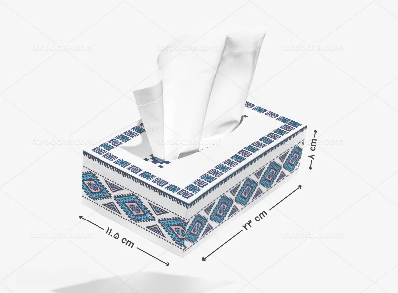 جعبه دستمال کاغذی طرح سنتی آبی