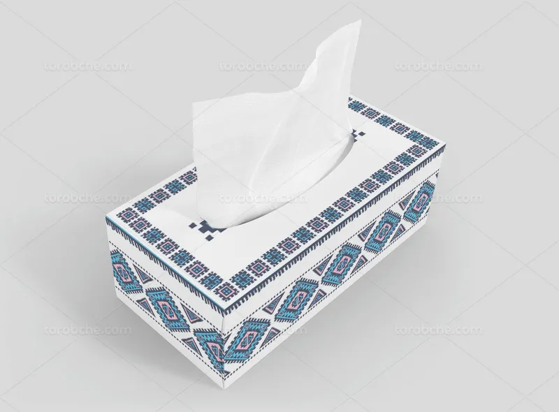 جعبه دستمال کاغذی طرح سنتی آبی