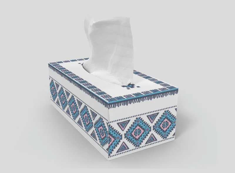 جعبه دستمال کاغذی طرح سنتی آبی