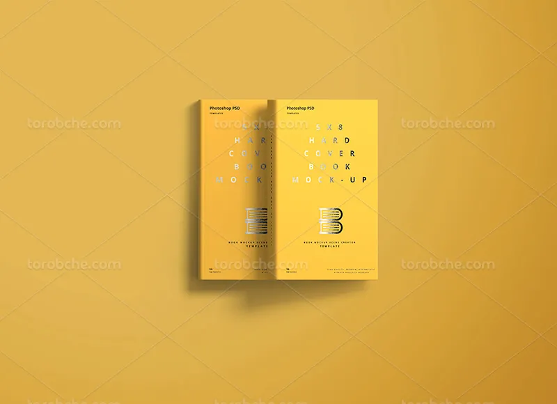 موکاپ لایه باز کتاب از بالا