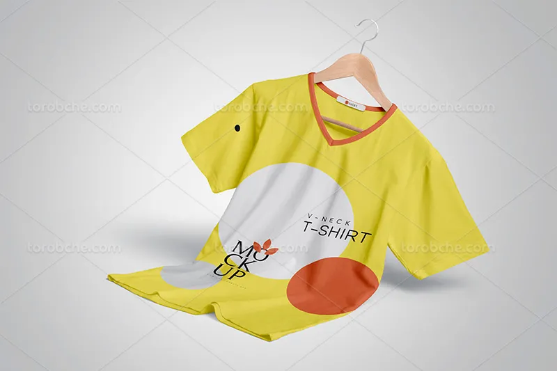 موکاپ لایه باز تیشرت پسرانه از زاویه رو به رو