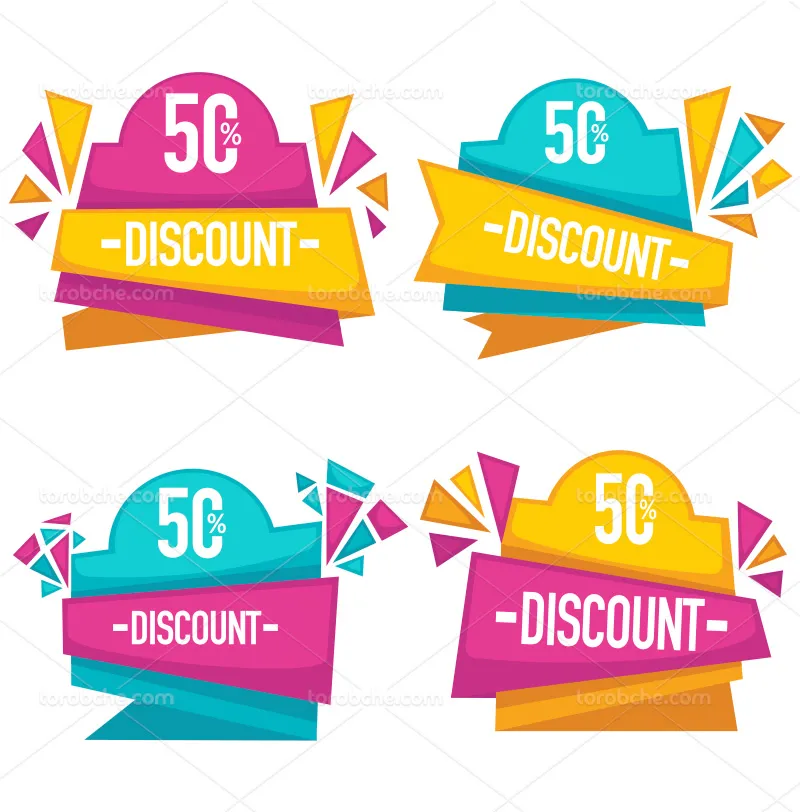 وکتور بنر تخفیف رنگارنگ