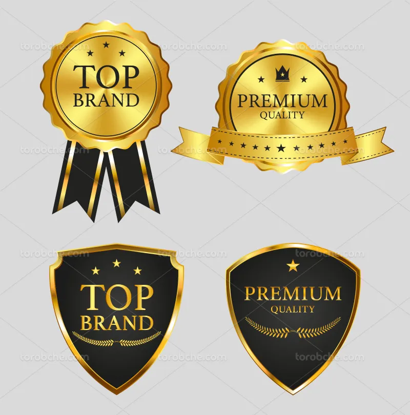 وکتور لیبل فروش مشکی و طلایی