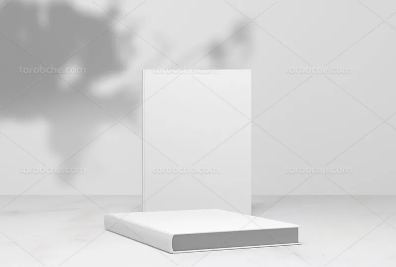 موکاپ جلد کتاب مستطیلی از زاویه رو به رو