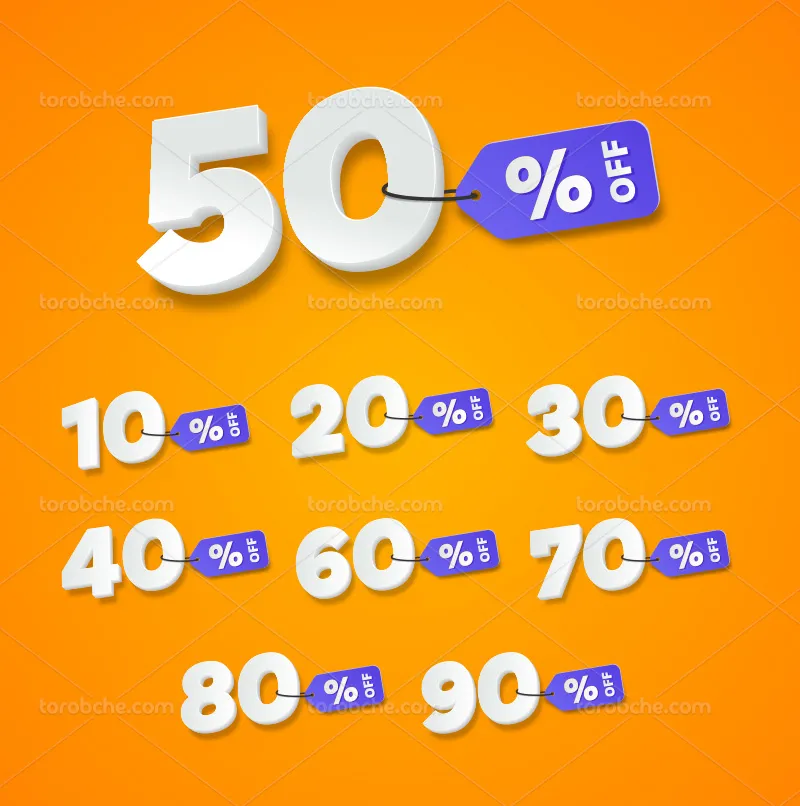 وکتور درصد تخفیف