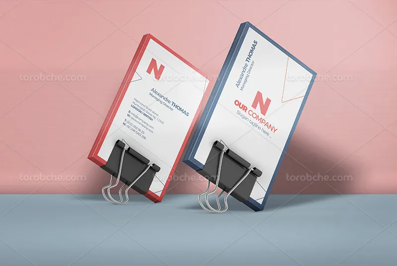 موکاپ PSD کارت ویزیت مستطیل لایه باز