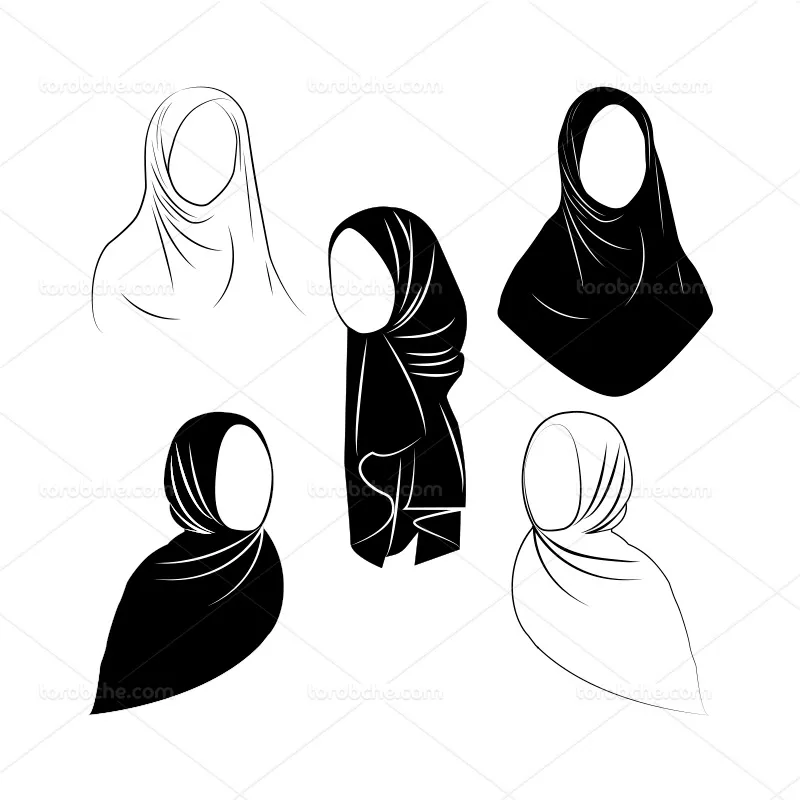 وکتور لوگوی حجاب سفید مشکی