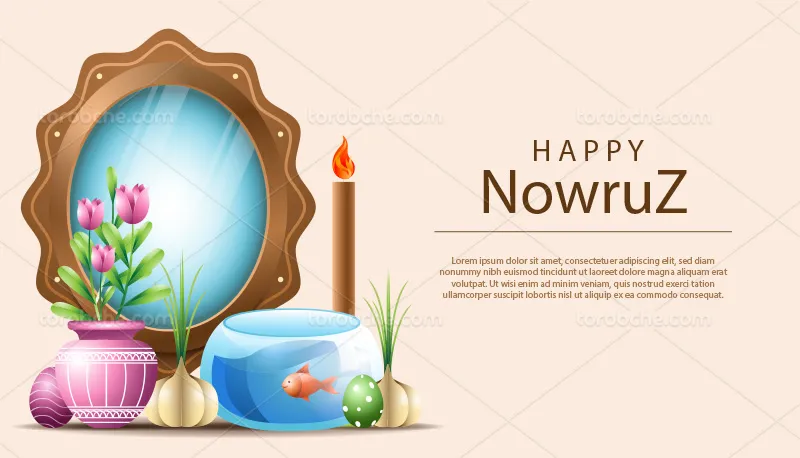 وکتور تبریک عید نوروز و سال جدید رایگان