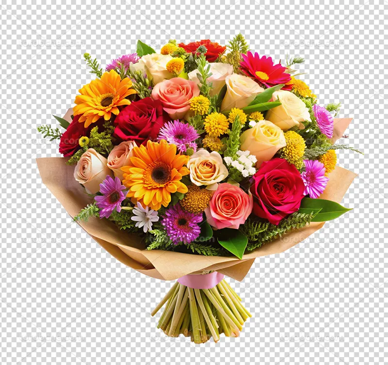 عکس PNG دسته گل رنگی