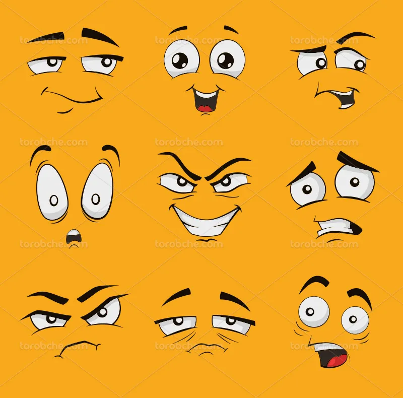 وکتور کاراکتر چشم و دهن